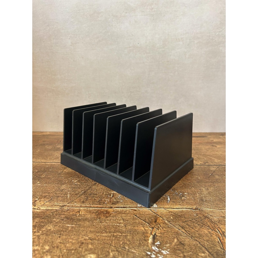 Vintage Korr Mid Century Desk Organizer - Black Letter Tray - Retro Paper Holder - Picture 5 of 13